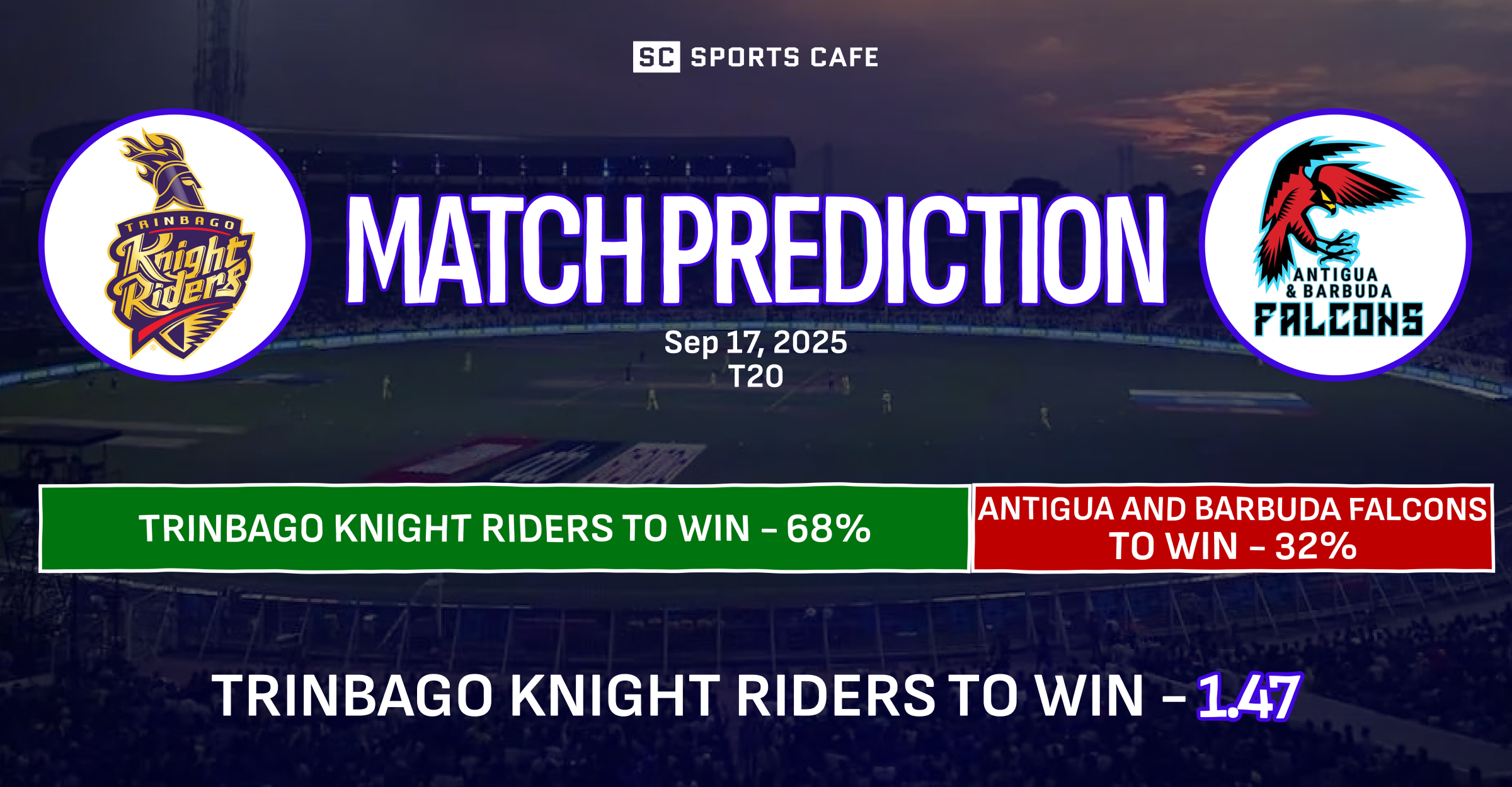 Trinbago Knight Riders vs Antigua and Barbuda Falcons